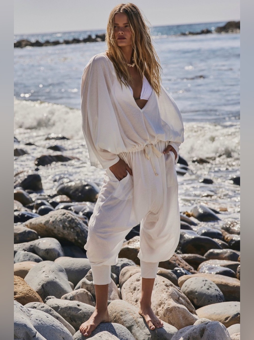 Free People Elowen One Piece Jumpsuit 💯 Cotton NWT